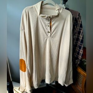 fall sweater dress with elbow patches